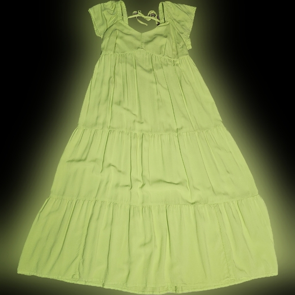 Ingrid Isabel Maxi Rayon Tiered Smocked Sweatheart neck summer dress.  Size XL - Picture 1 of 14